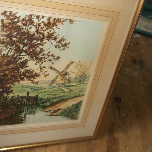 vintage framed etching prints.by Pierre set of 2 - Picture 3 of 8